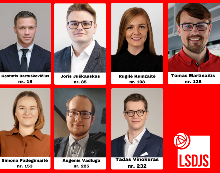 Lietuvos socialdemokratinio jaunimo sąjungos (lsdjs) pretendentai į daugiamandatę LSDP apygardą.